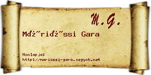 Máriássi Gara névjegykártya